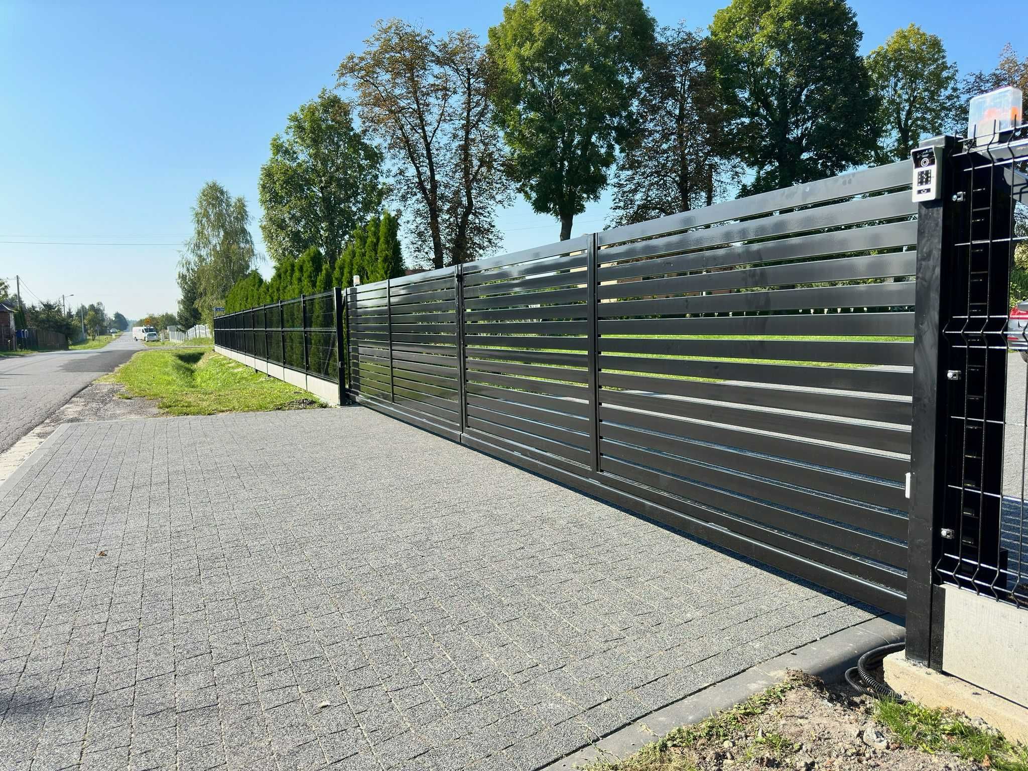 Brama furtka ogrodzenie nowoczesny  płot