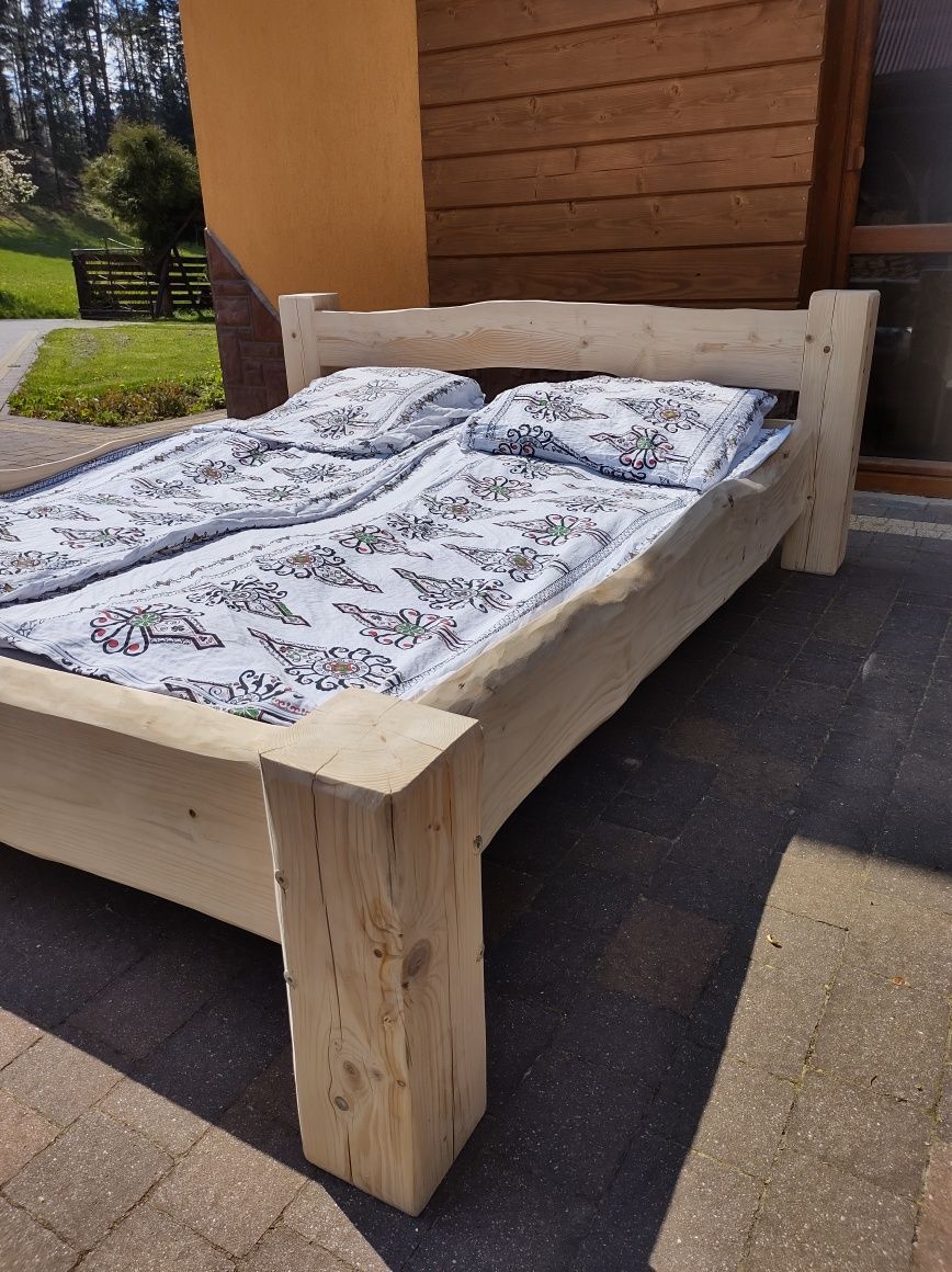 Łóżko drewniane masywne loft rustykalne