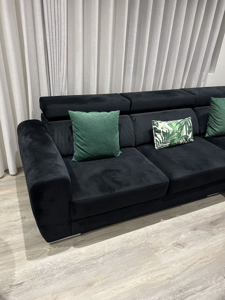 Sofá como novo veludo preto lavável