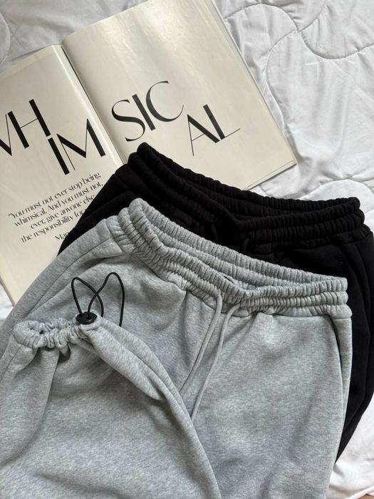 Теплі базові штани с затяжками знизу