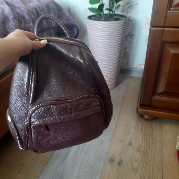 Рюкзак, шкіра, колір бордо