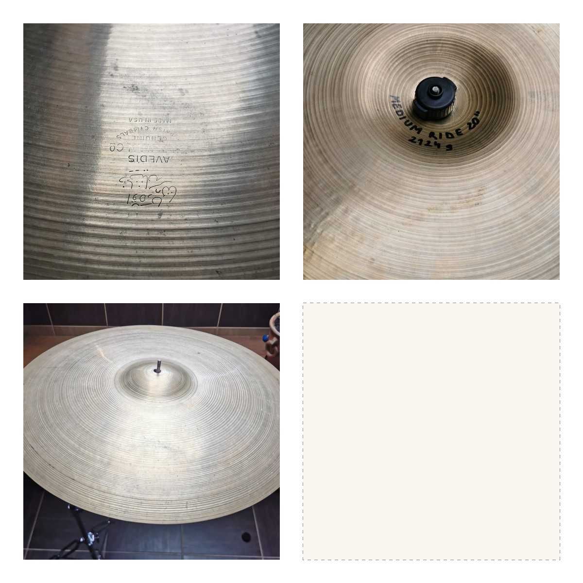 Set Zildjian Avedis Vintage 15,18,20 plus hihat Ufip Ritmo Vintage 14