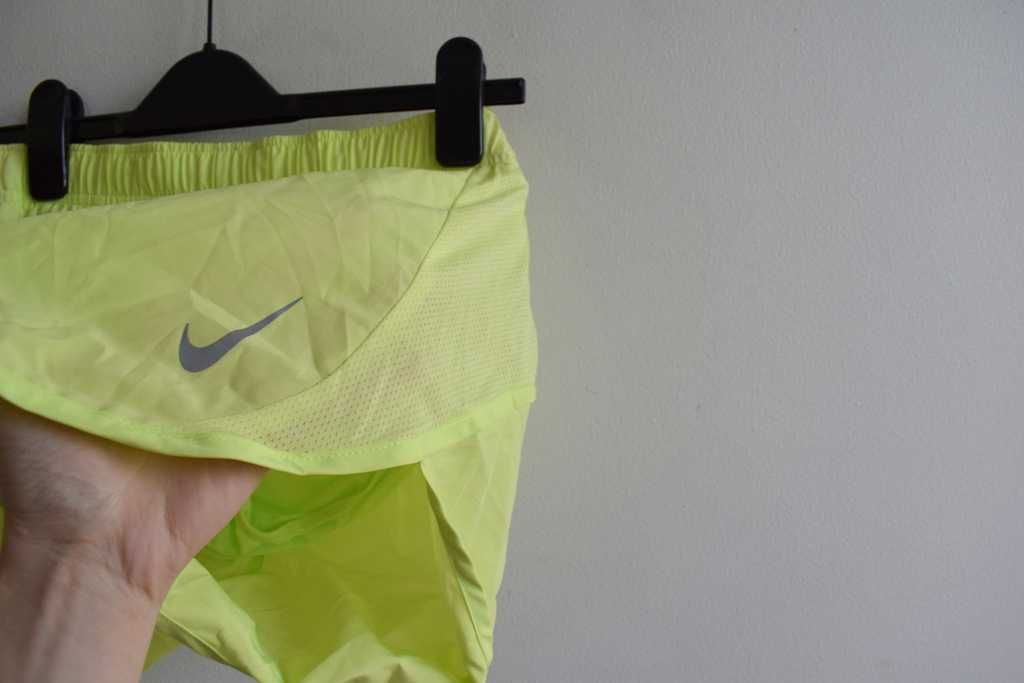 Nike limonkowe elastyczna spodenki szorty na gumce 38 m s