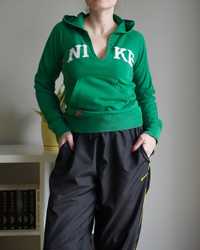 Nike bluza damska hoodie vintage y2k zielona napis logo S