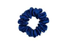 Jedwabna gumka typu scrunchie (frotka) Granatowa S