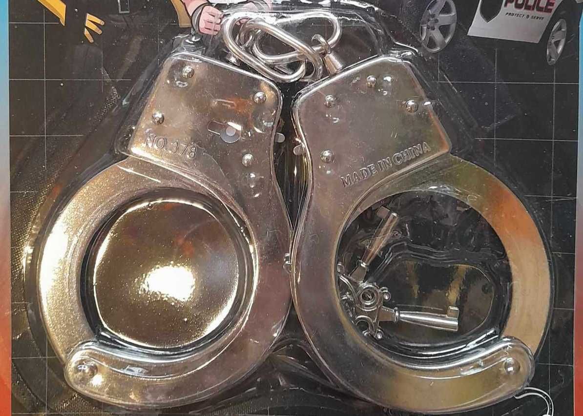 Kajdanki metalowe dla dziecka zabawka policja złodziej policjant