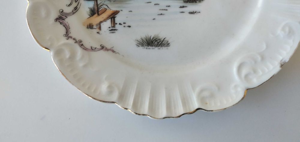 Prato Vista Alegre antigo 1881 a 1921 Séc XIX/XX Bordo recortado