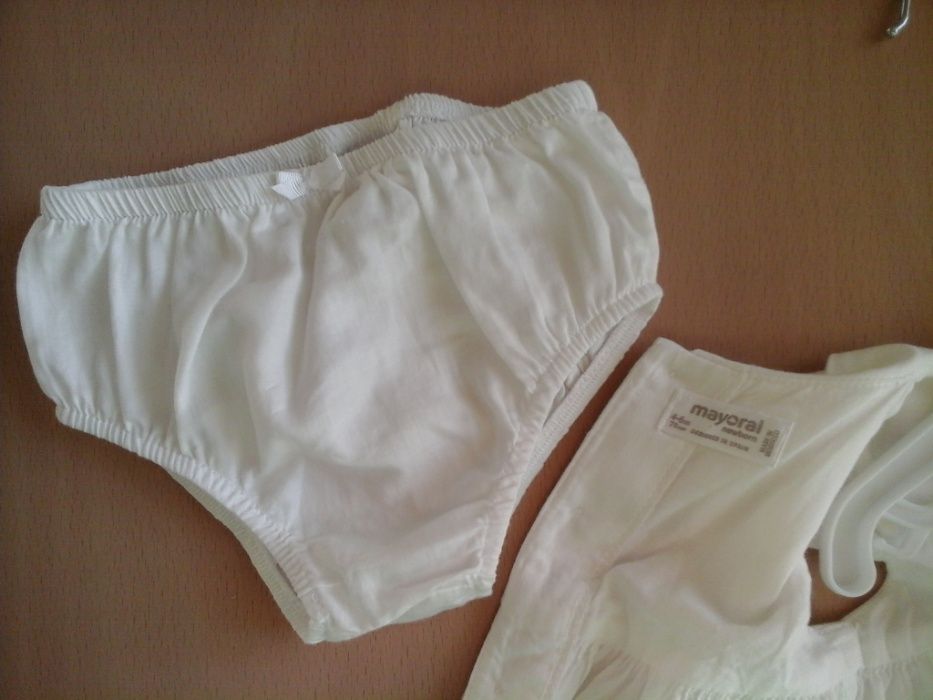 Sukienka mayoral biała do chrztu dziewczynka 4-6 m-ce