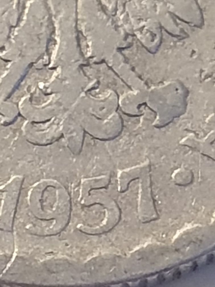 Moneta 1  z 1957r. bez znaku menniczego