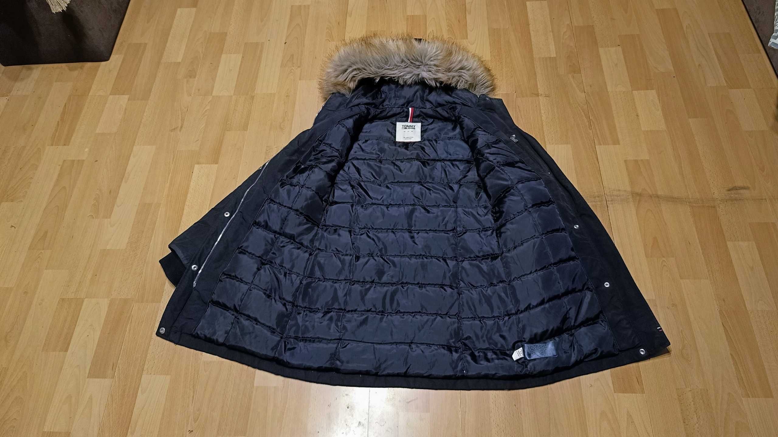 Damska zimowa kurtka puchowa 3/4 TOMMY JEANS TECHNICAL DOWN r.S st.bdb