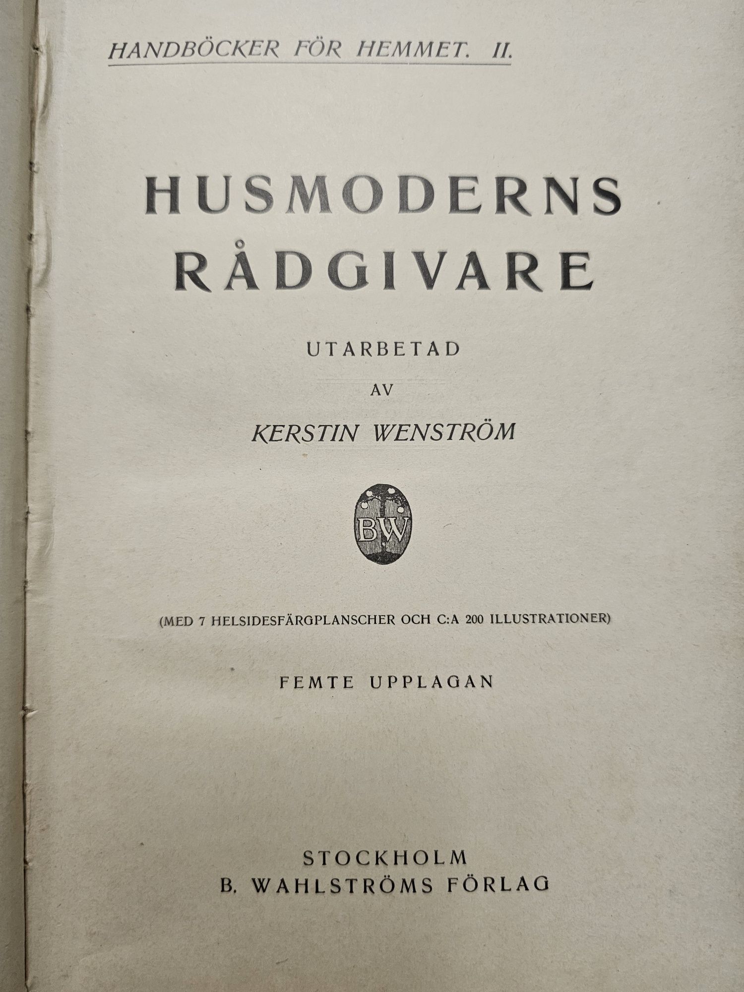 Szwedzka książka 1924 HUSMODERNS RADGIVARE