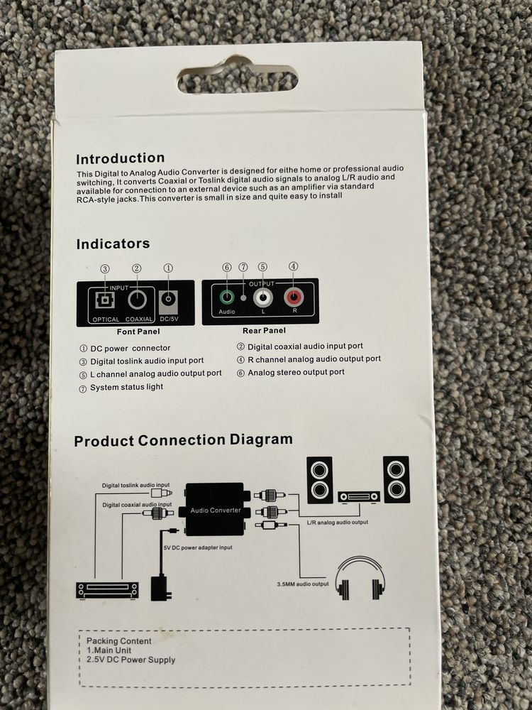 Audio konwerter digital to analog