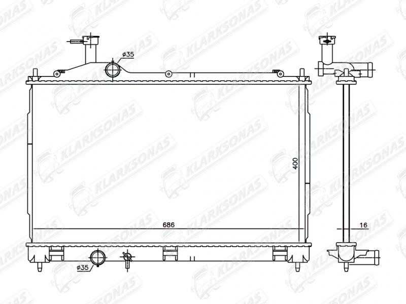 Радиатор охлаждения MITSUBISHI OUTLANDER SUV, 07.2012 - 2021 1350A602