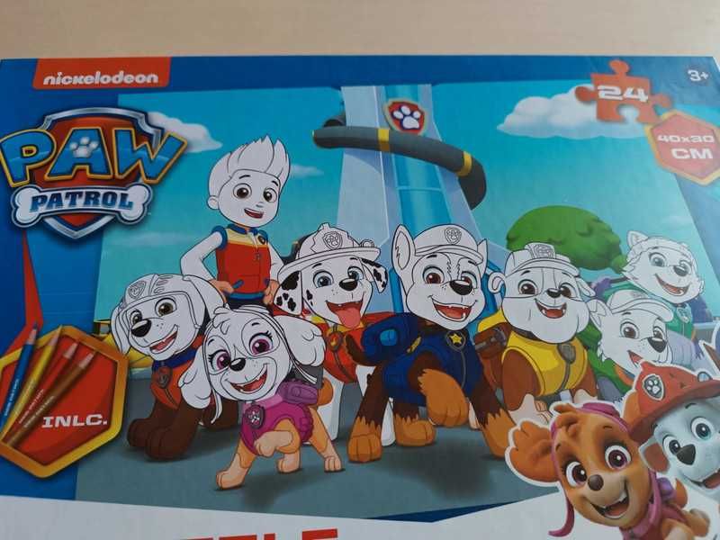 Puzzle Psi patrol 24 elementy do kolorowania 40 x 30 cm 3+ nowe