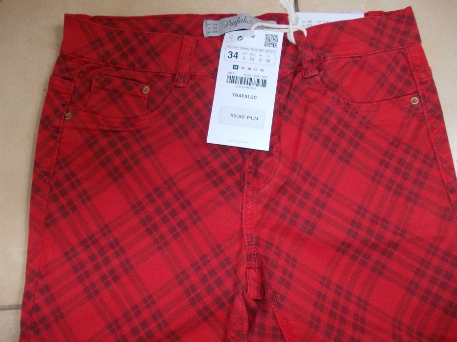 Spodnie damskie w kratkę Zara rozm. 36