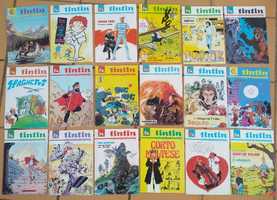 Conjunto de revistas do Tintin dos anos 70