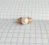 Серебряное кольцо серебро 925 Пробы С жемчужиной и золотом