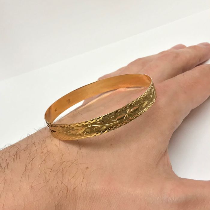 Złota BRANSOLETKA damska 750 18K sztywna CUDOWNA