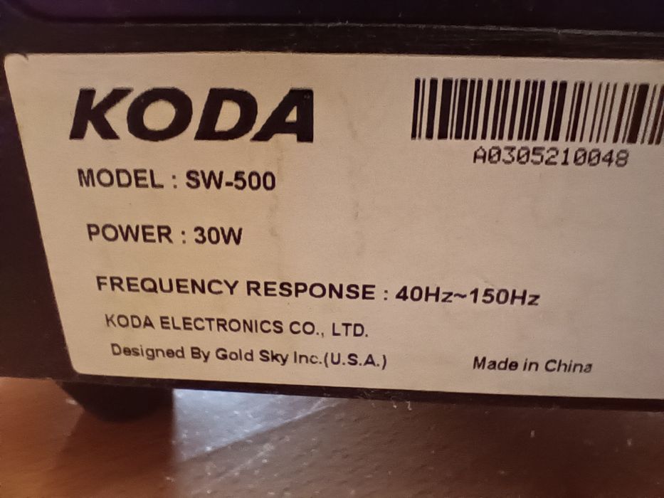 Zestaw głośników kino domowe 5.1 Eltax Discovery +subwoofer Koda