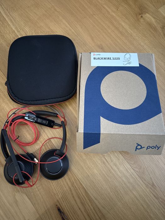 Blackwire 5220 Pooy słuchawki przewodowe Nowe nauszne