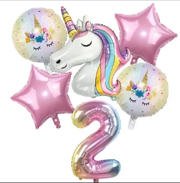 Balony foliowe, jednorożec, unicorn, drugie urodziny