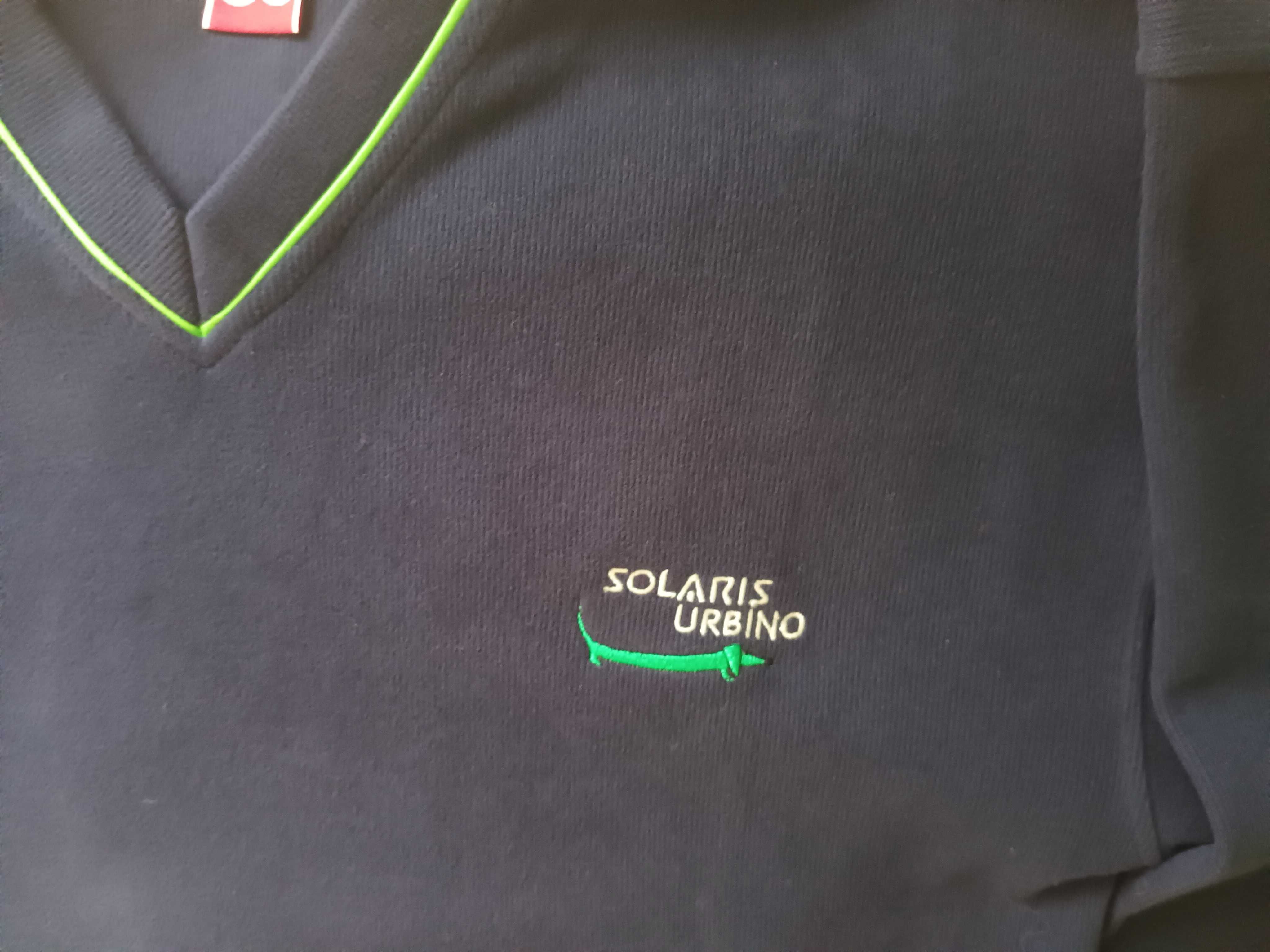 Sweter bluza męska granatowa z ozdobną jasną zielenią duża XL
