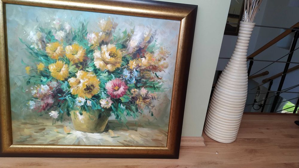 Obraz Kwiaty olej na płótnie 65x75 cm