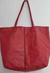 Czerwona torebka shopper skóra