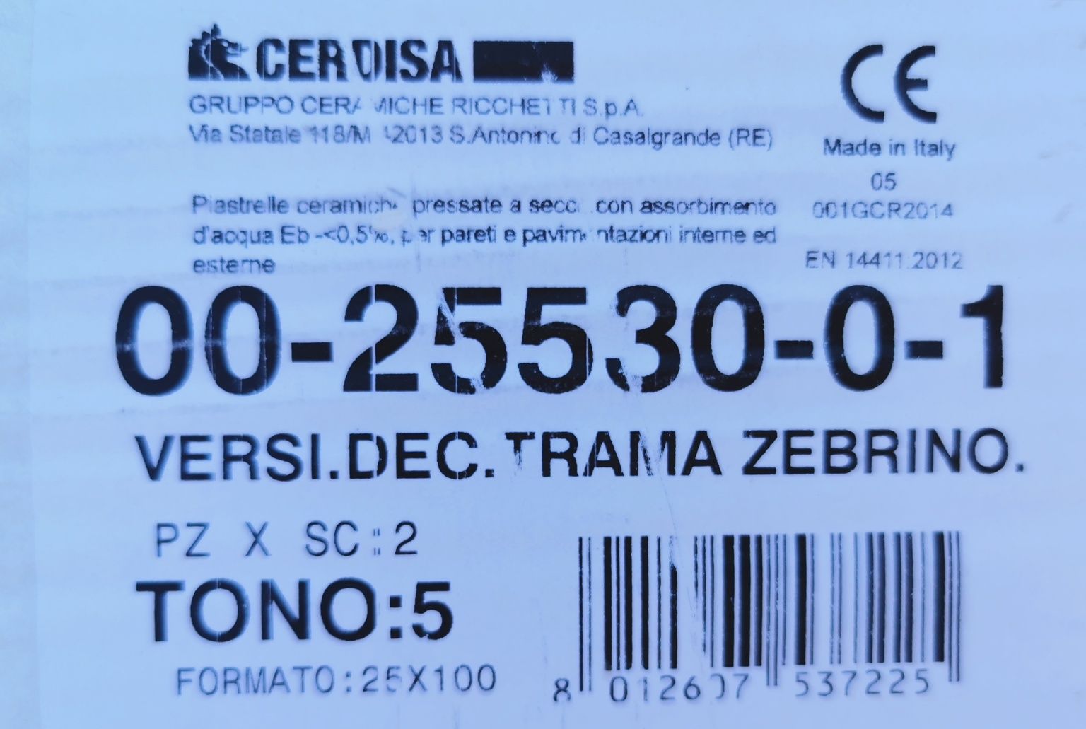 Płytki Cerdisa Trama Zebrino 25x100 Włoskie