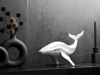 Płynący Wieloryb – Geometryczna Figurka Dekoracyjna 3D