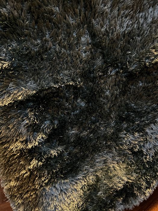 3 Tapetes pêlo comprido, azul marinho