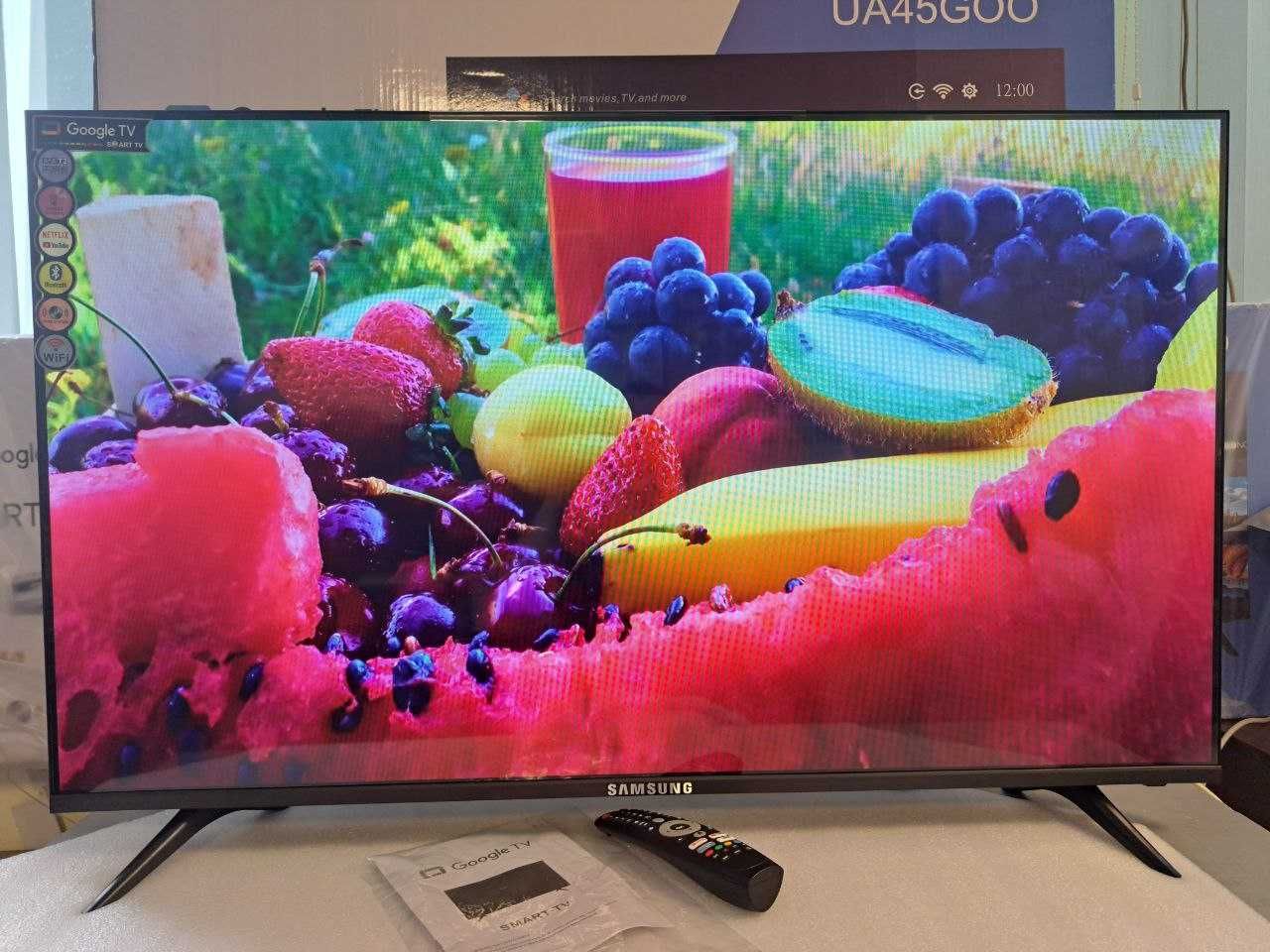 Новий Безрамочний Смарт телевізор Самсунг 45' GoogleTV+голосовий пульт