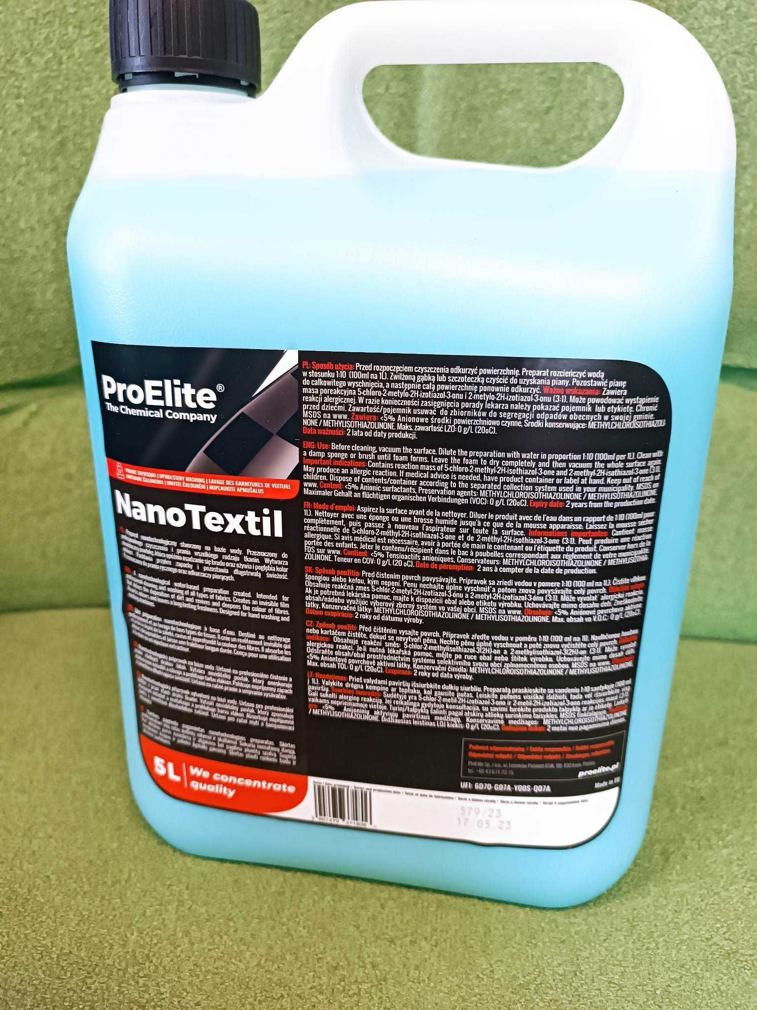 Płyn Koncentrat do Prania Tapicerki Dywanów Mebli ProElite Nano Textil