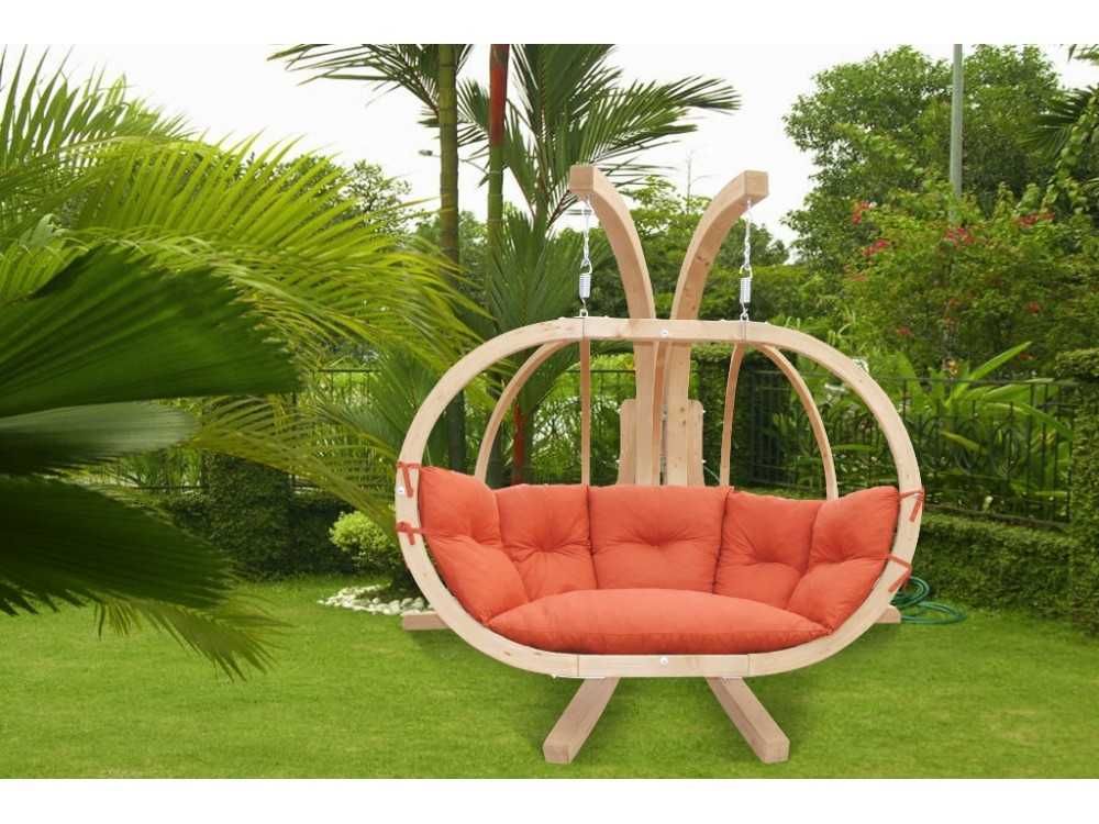 Kosz KACPER 2osobowy,fotel ogrodowy,drewniany,z poduchą,WYSYŁKA GRATIS