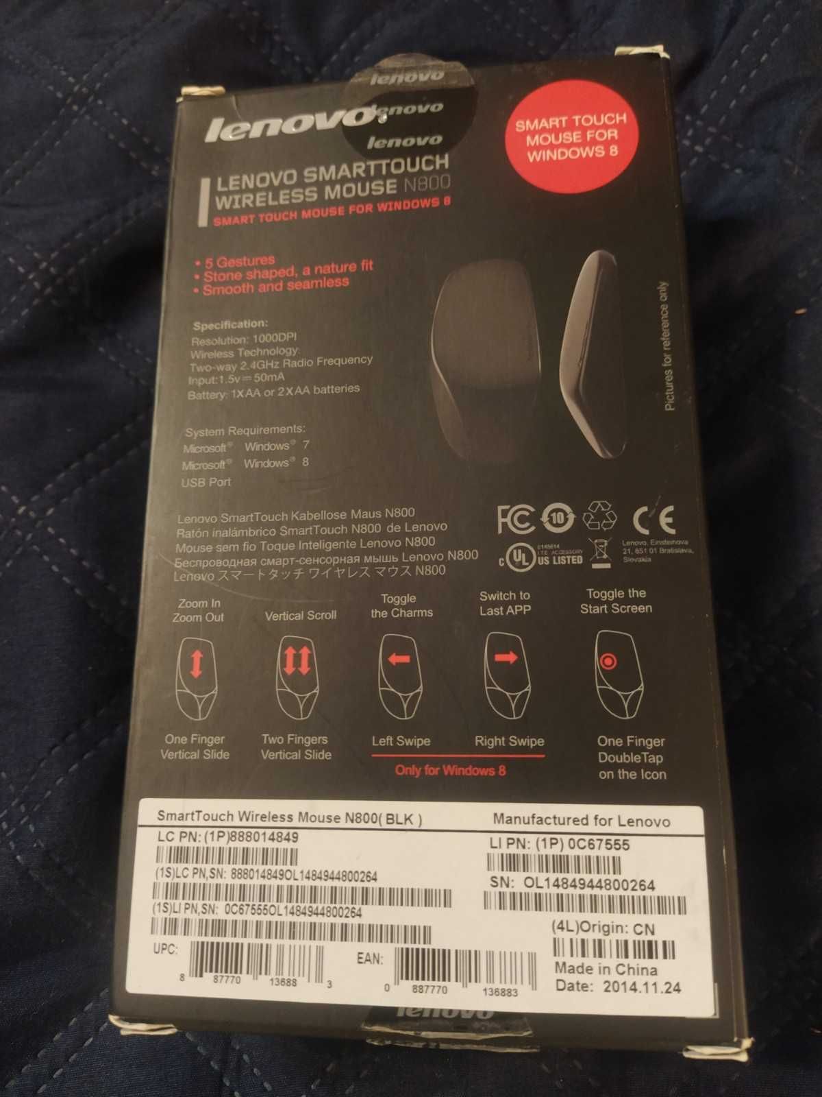 Lenovo N800 Smart Touch Wireless Mouse mysz komputerowa