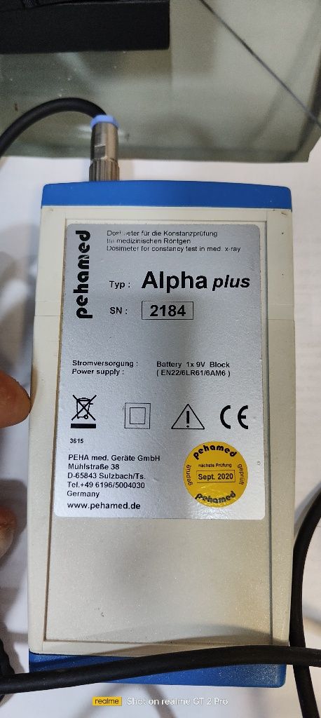 Dozymetr Pehamed Alpha Plus + czujnik fingersensor