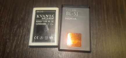 Аккумуляторы на телефон Nokia  2шт. оба б\у BL-5C, BL-5J