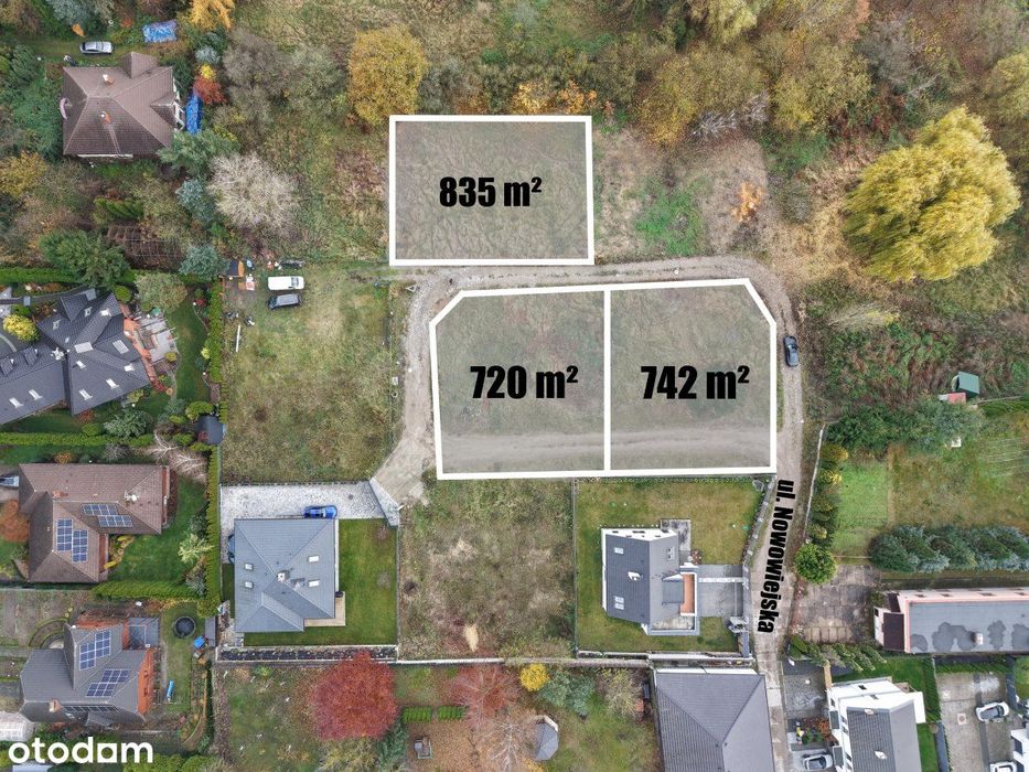 Działki budowlane 740m2 - Bezrzecze, ul. Nowowiejs