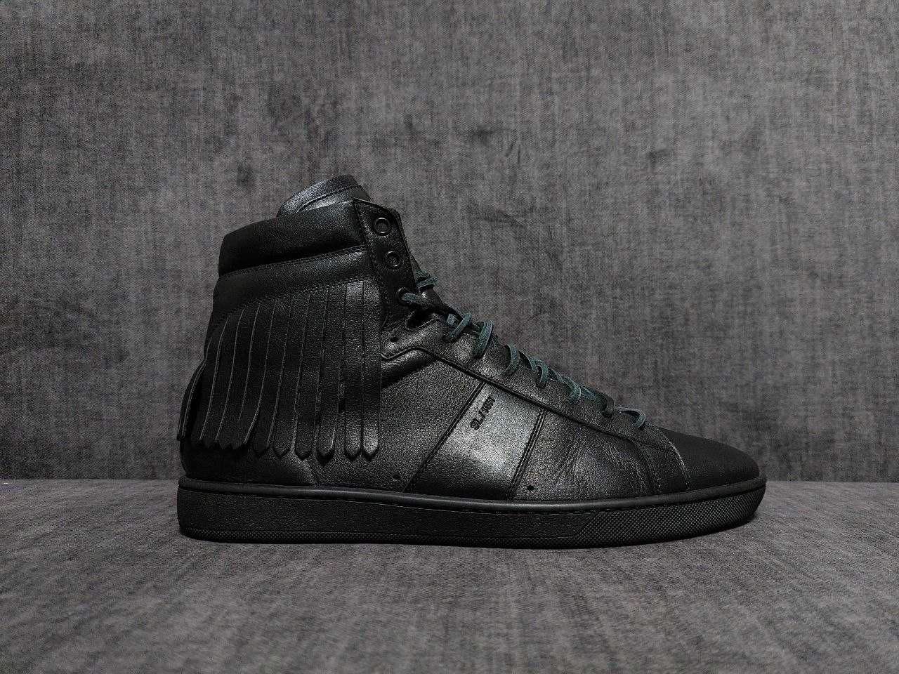 Мужские кожаные хайтопы Saint Laurent SL/18H Paris Leathrer