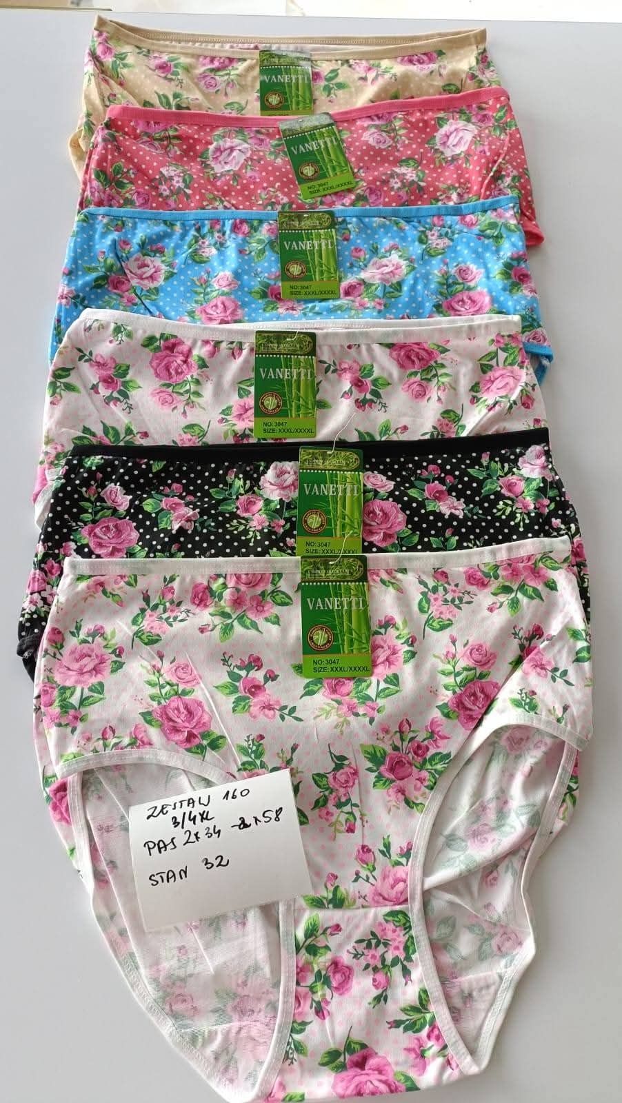 6 x majtki plus size, bambusowe, rozmiar 3/4 XL