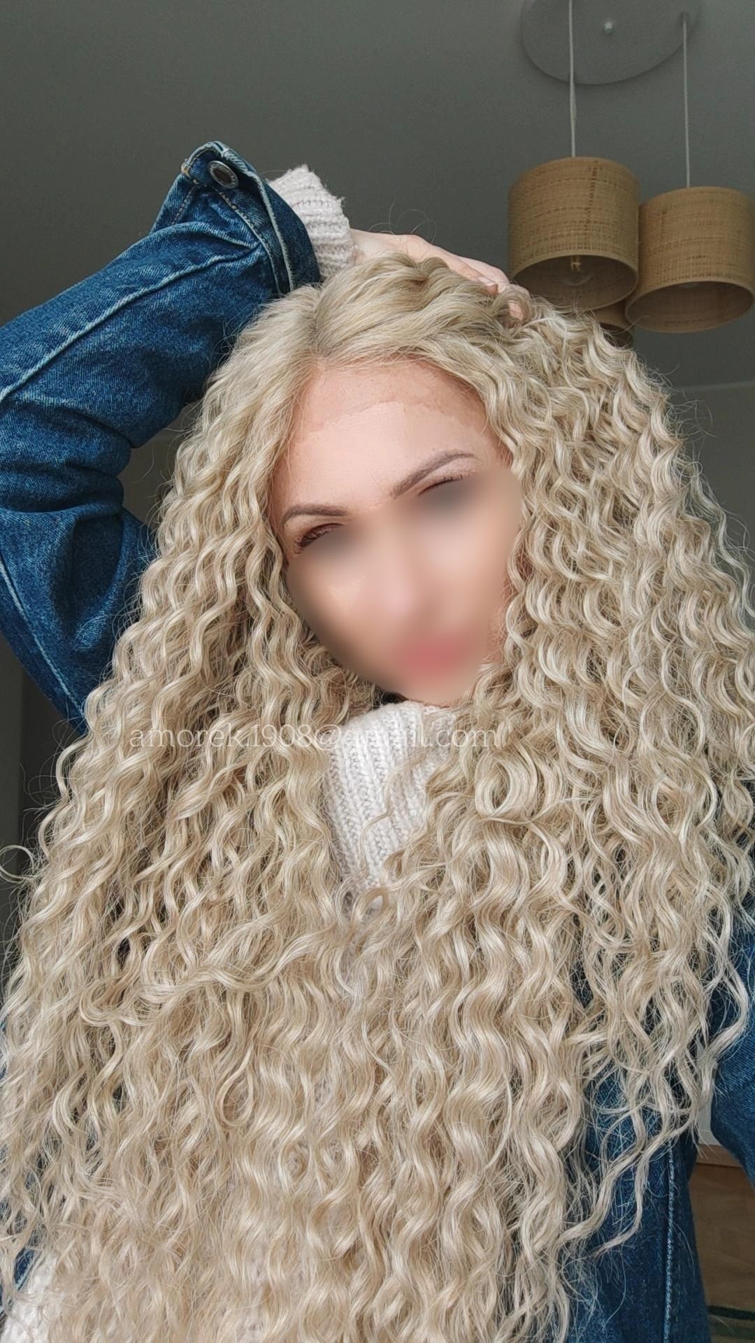 Peruka nowa jasny blond lace front loczki tkana ręcznie na co dzien sk