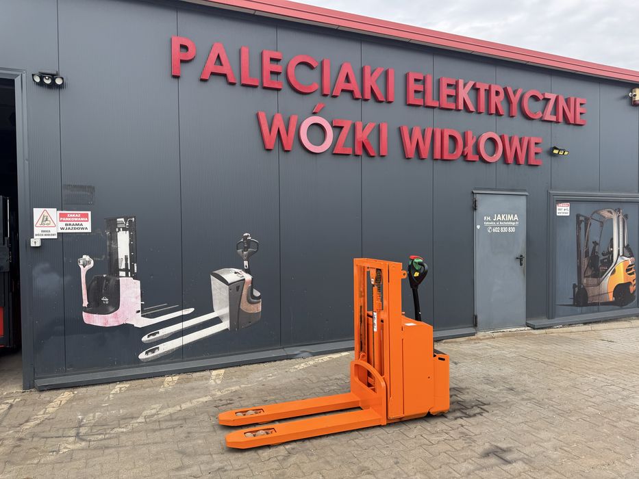 Paleciak elektryczny Dosan 1250 kg 170 cm 2018 r mały wózek widłowy