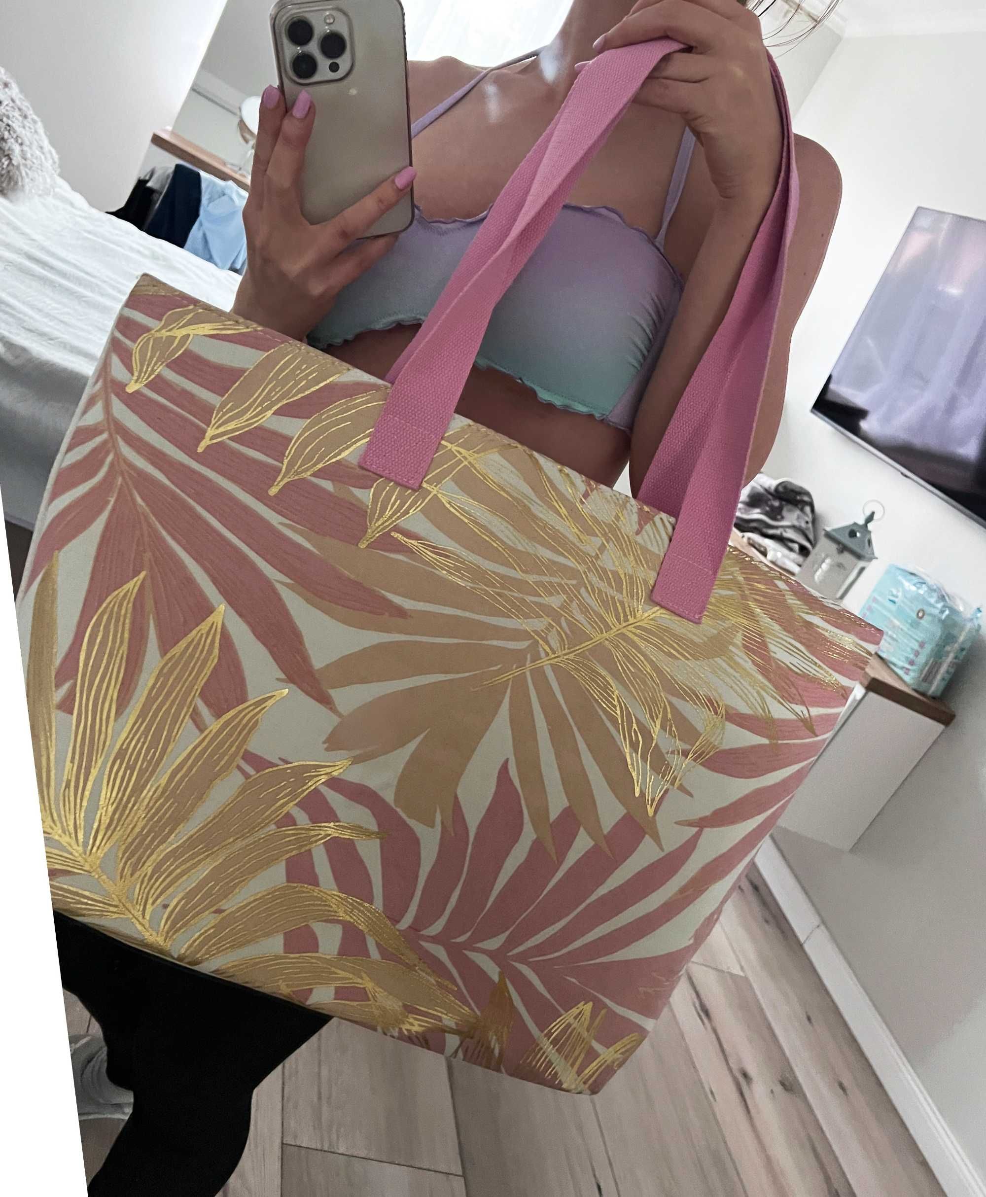 Plażowa torba na plażę kuferek shopper torebka