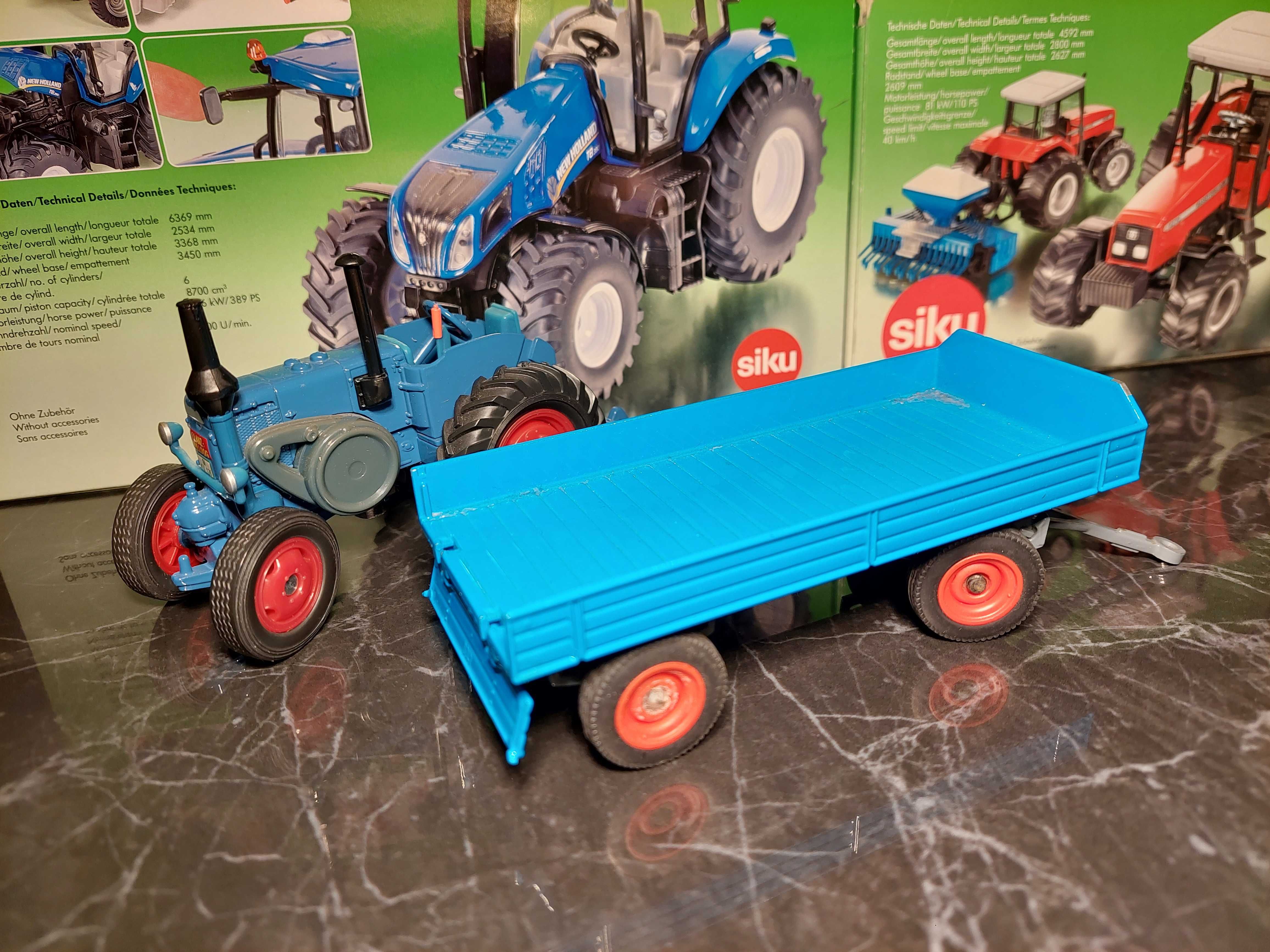Siku Ciągnik  Traktor Lanz Bulldog z przyczepą i ładunkiem  1:32