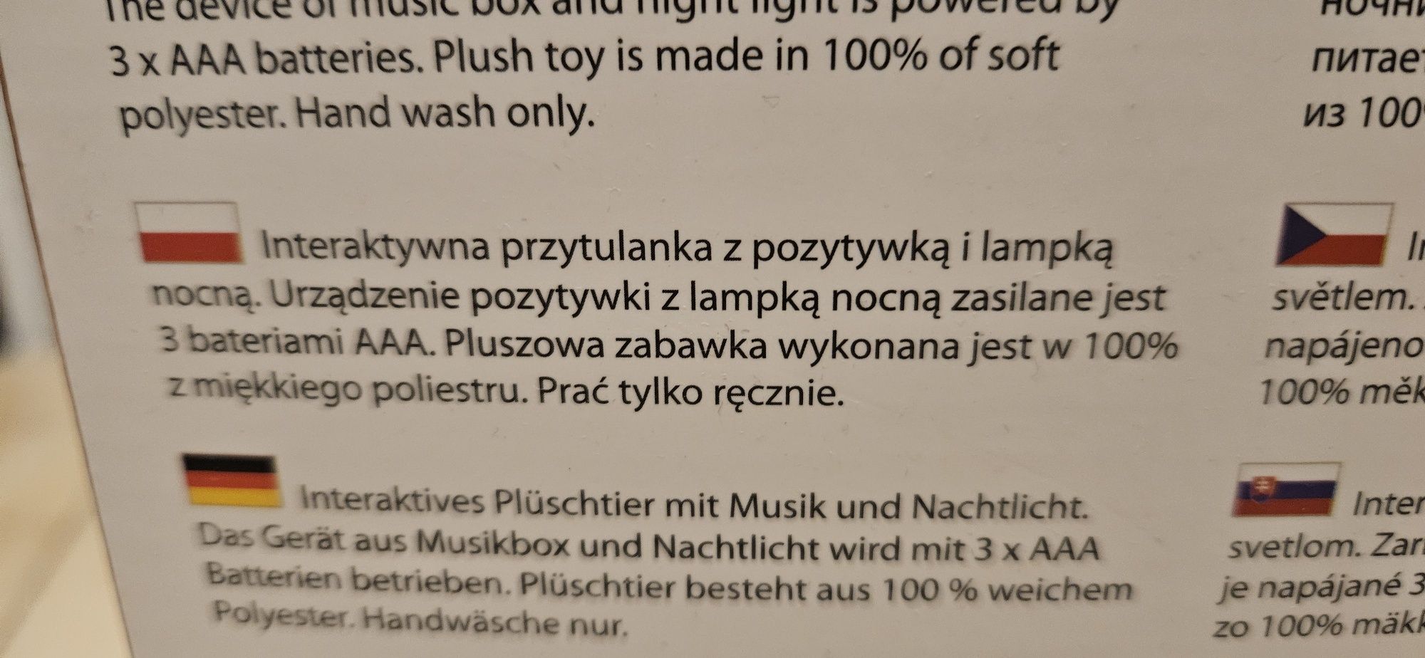 Miś pozytywka lampka nocna Innogio Angelo dla dzieci nowa usypiacz plu