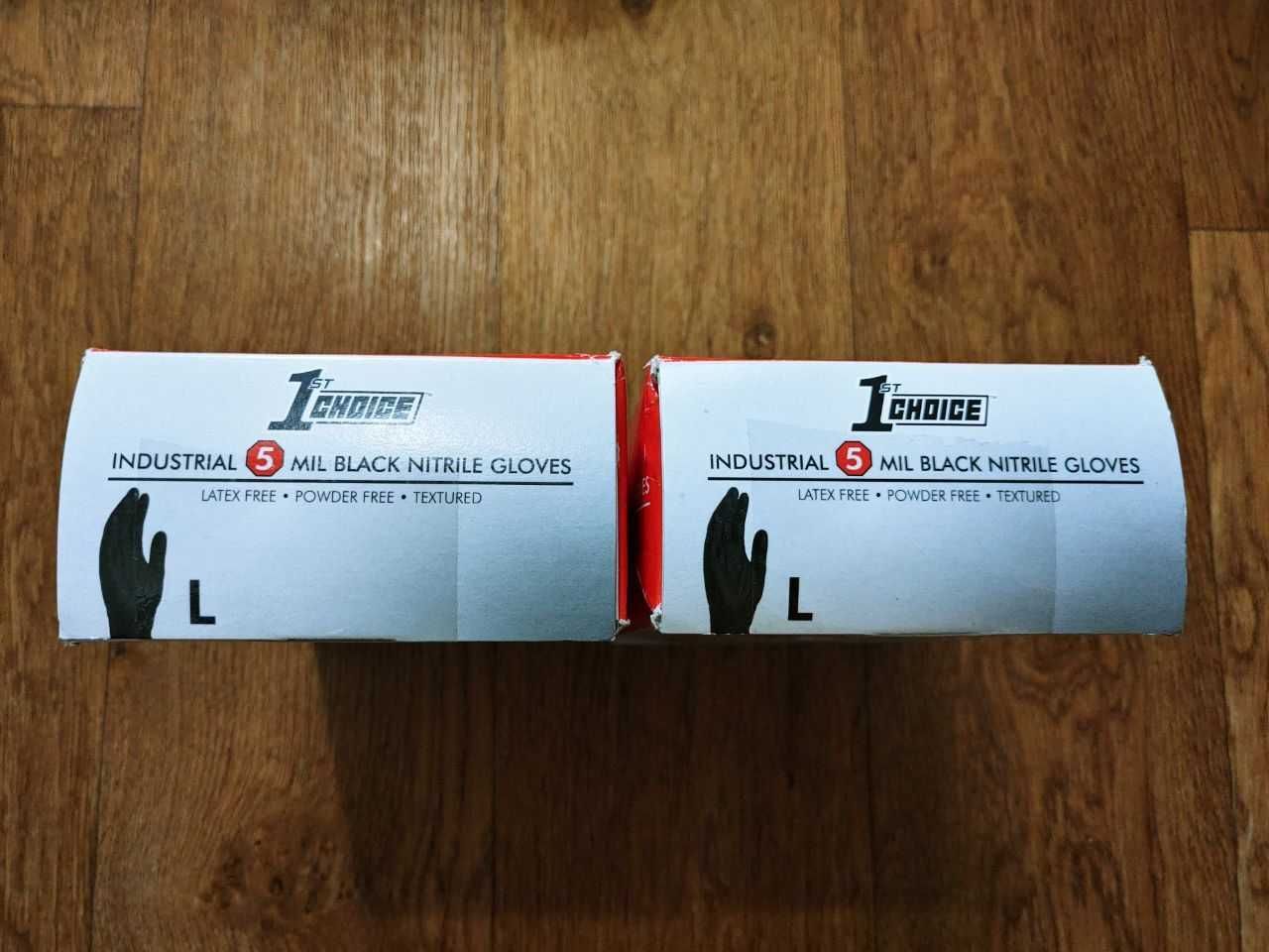Чёрные нитриловые перчатки 1st Choice 5 mil, размер L, 100 штук