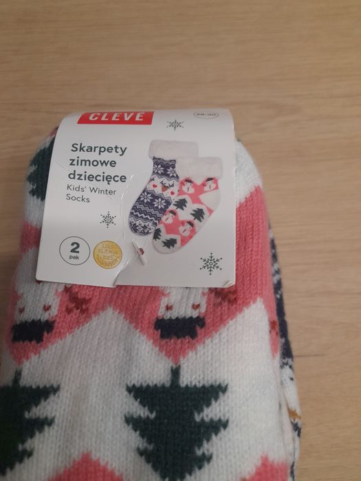 Nowy 2pak zimowe skarpetki świąteczne r.28-30