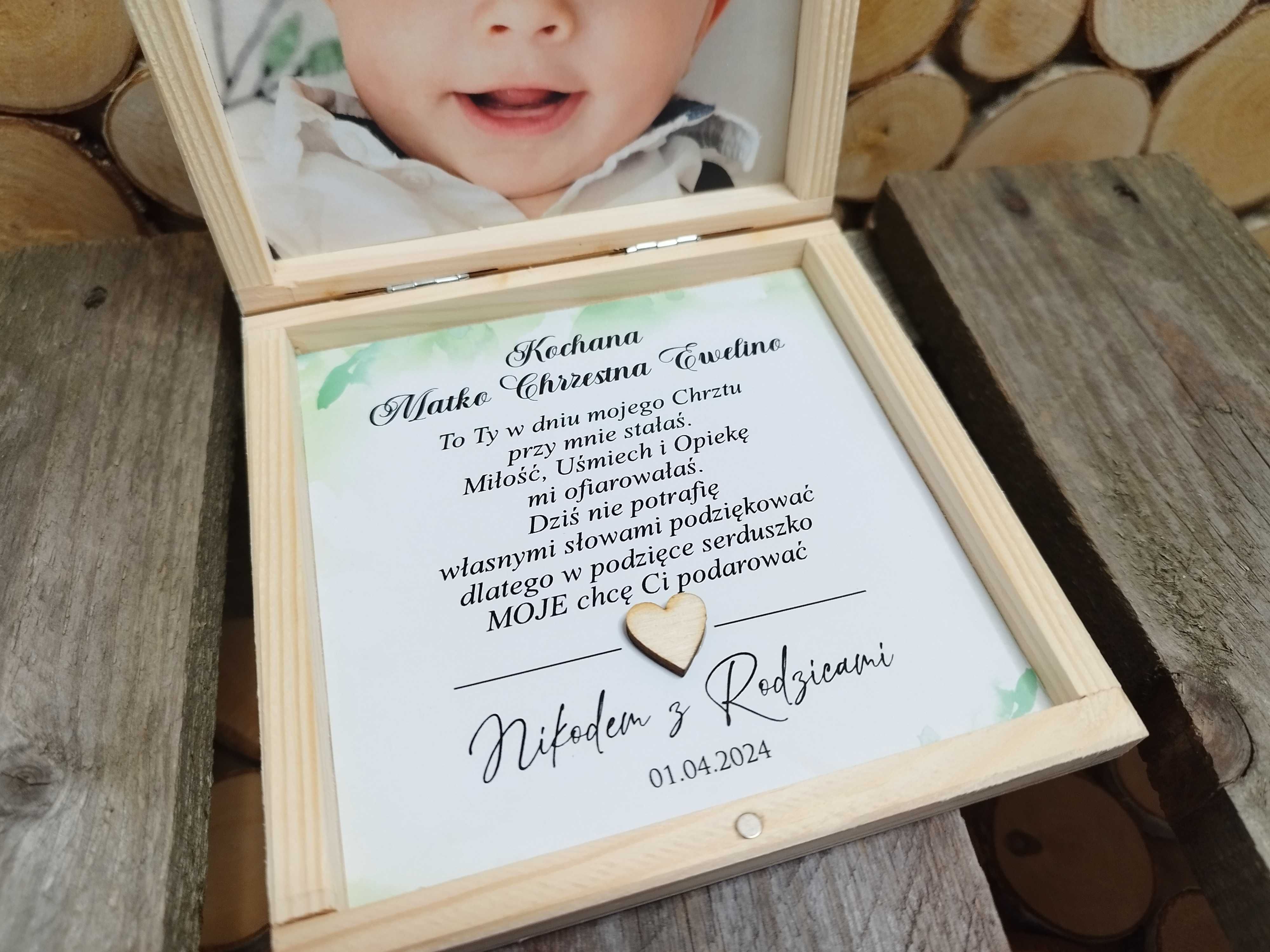 podziękowanie dla rodziców chrzestnych ze zdjęciem chrzest