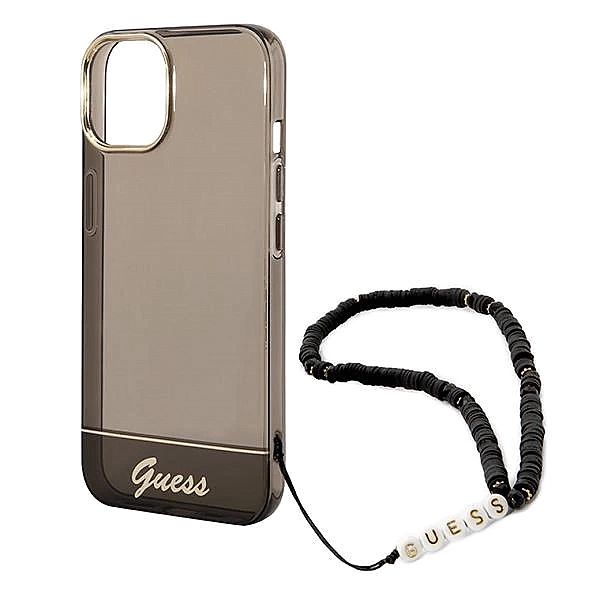 Etui Guess Translucent Pearl Strap na iPhone 14 - czarne