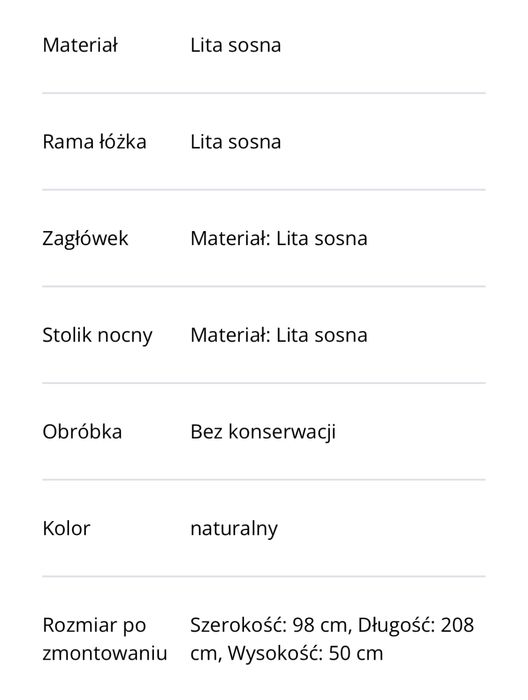 Rama łóżka SALLINGE 90x200cm + dno